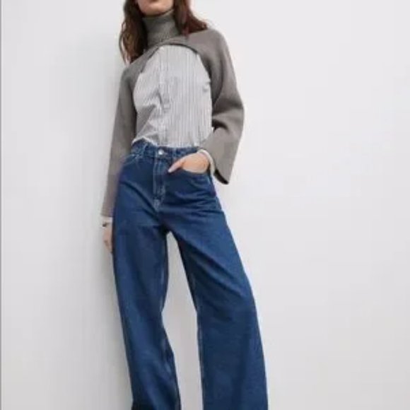 ZARA Knit Turtleneck Arm Warmer Sweater Grey - Picture 4 of 6